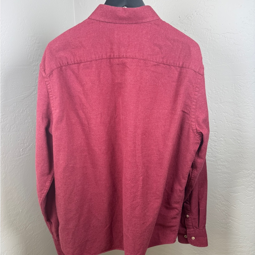 UNTUCKit Sherwood Flannel Shirt Burgundy 100% Cotton Long Sleeve Size XL - Picture 3 of 6